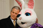 Джордж Буш обнимает пасхального кролика, 2008 год