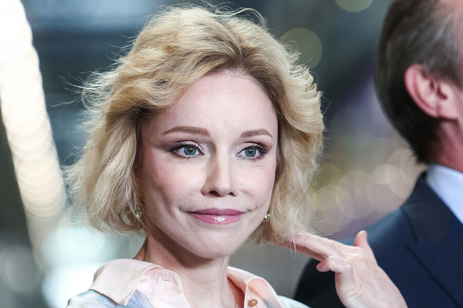 Марина Зудина на&nbsp;церемонии запуска поезда &laquo;Великий русский артист Олег Табаков&raquo; в&nbsp;Московском метрополитене, 2025&nbsp;год