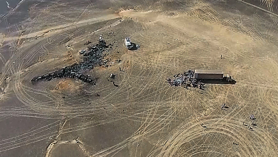 Вид с&nbsp;беспилотного летательного аппарата на&nbsp;место крушения российского самолета
