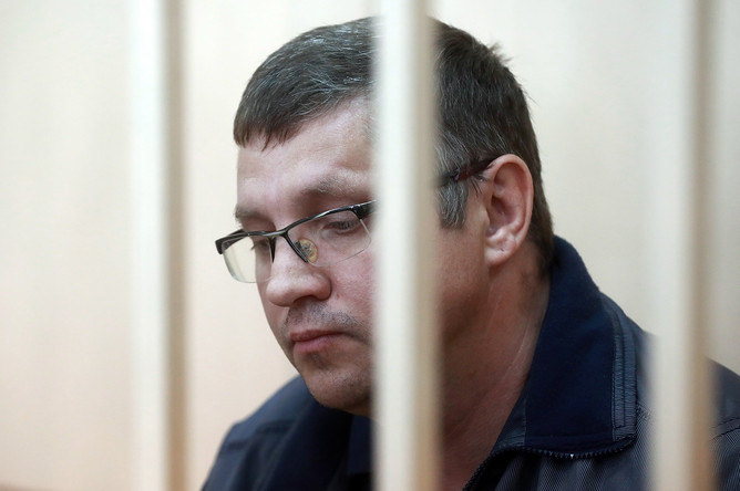 Подозреваемый в денежных махинациях управляющий директор по инвестиционной деятельности АО «Роснано» Андрей Горьков во время рассмотрения ходатайства следствия об аресте в Басманном суде, 11 июня 2017 года