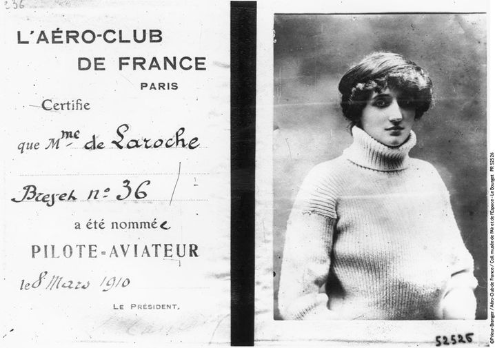 Лицензия пилота самолета Раймонды де Ларош, выданная аэроклубом Франции 8 марта 1910 года