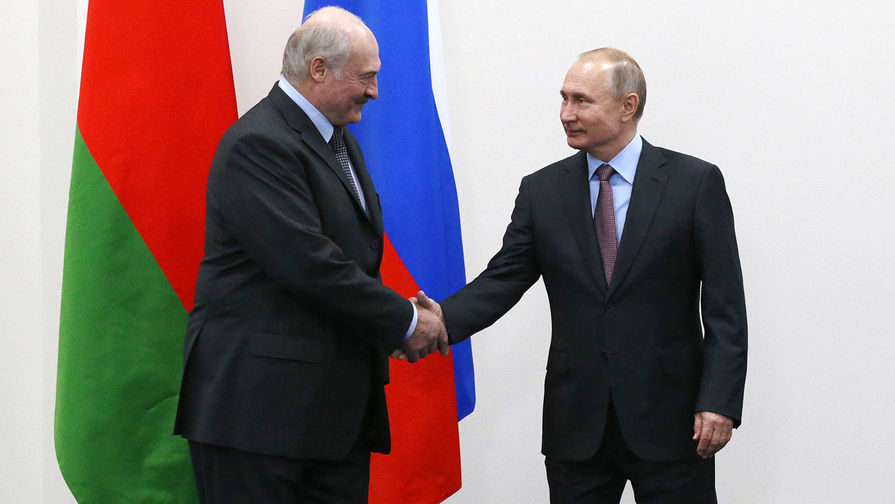 Президент России Владимир Путин и президент Белоруссии Александр Лукашенко во время встречи, 13 февраля 2019 год