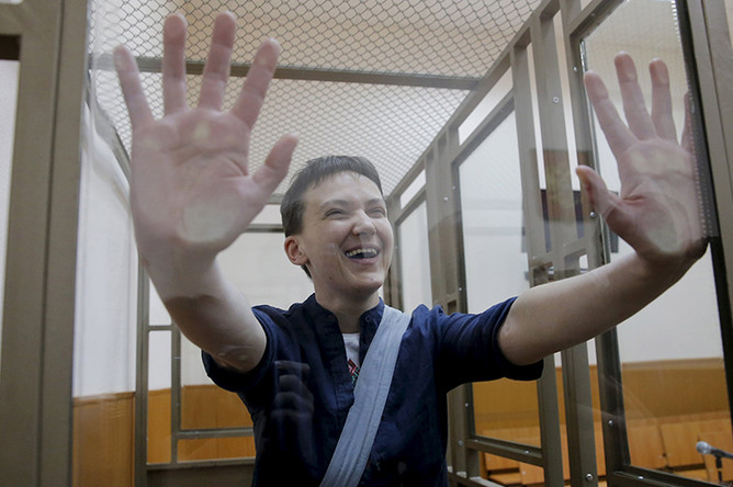 Надежда Савченко в зале суда
