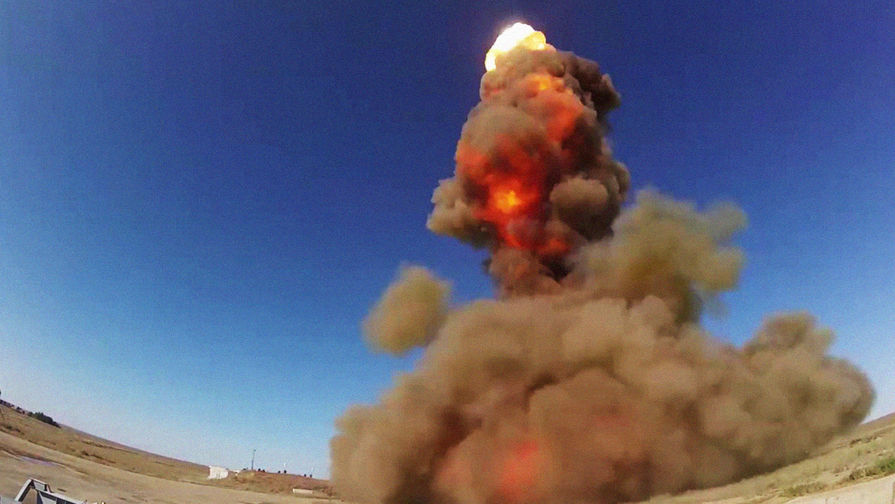 Испытательный пуск новой ракеты российской системы ПРО на полигоне Сары-Шаган в Казахстане, 2018 год