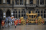 Карета Gold State возле Вестминстерского аббатства в день церемонии коронации британского короля Карла III в Лондоне, 6 мая 2023 года