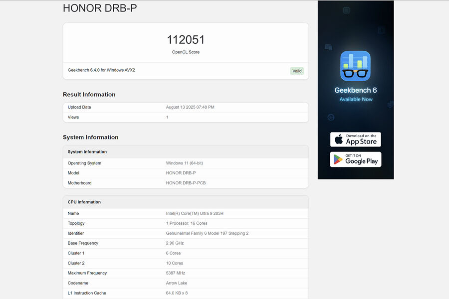 Geekbench GPU OpenCL