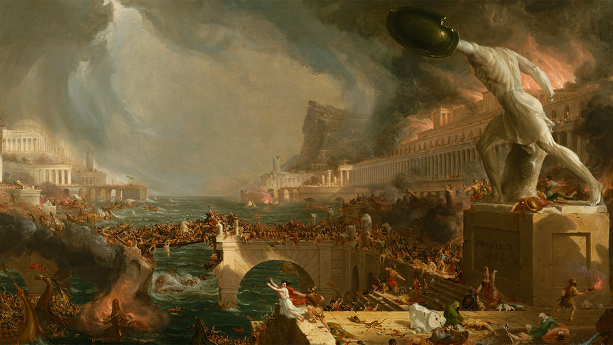 Картина Томаса Коула «Крушение» из серии «Путь империи»