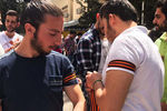 Сирийские студенты во время акции «Георгиевская ленточка» на территории Дамасского государственного университета