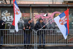 Люди на улице Белграда в день встречи президента Сербии Александра Вучича и президента России Владимира Путина, 17 января 2019 года