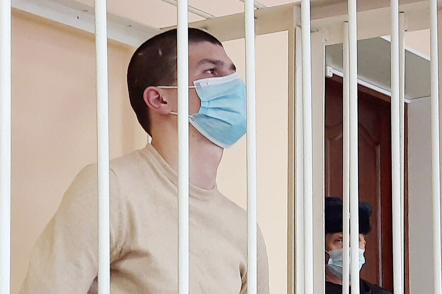 Владислав Канюс во время заседания в Ленинском районном суде, 2021 год