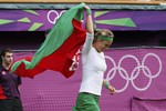 Виктория Азаренко с флагом Белоруссии
