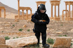Российский сапер разминирует историческую часть сирийского города Пальмира