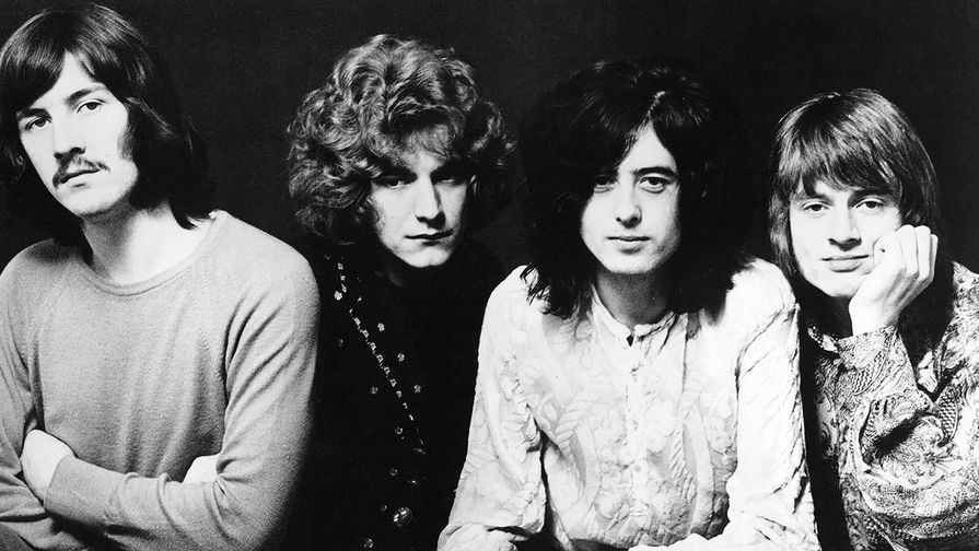 Led Zeppelin, 1968 год. Слева направо: Джон Бонэм, Роберт Плант, Джимми Пейдж, Джон Пол Джонс