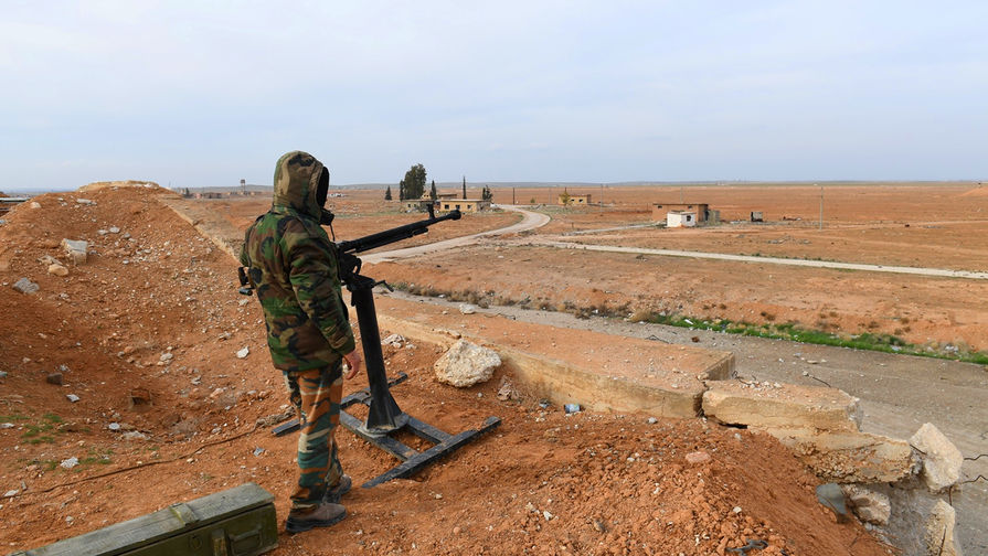Сирийский военнослужащий в провинции Идлиб, 21 января 2018 года