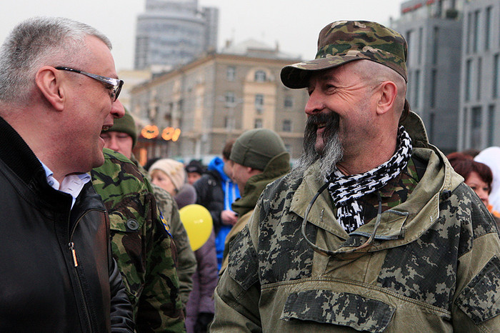 Участники митинга &laquo;За единую Украину&raquo; в&nbsp;Днепропетровске