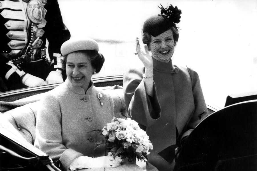 Королева Великобритании Елизавета II и королева Дании Маргрете II в Копенгагене, Дания, 1979 год