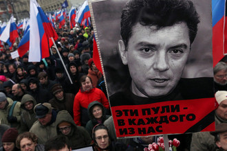 Марш памяти Бориса Немцова после убийства политика в центре Москвы, 1 марта 2015 года