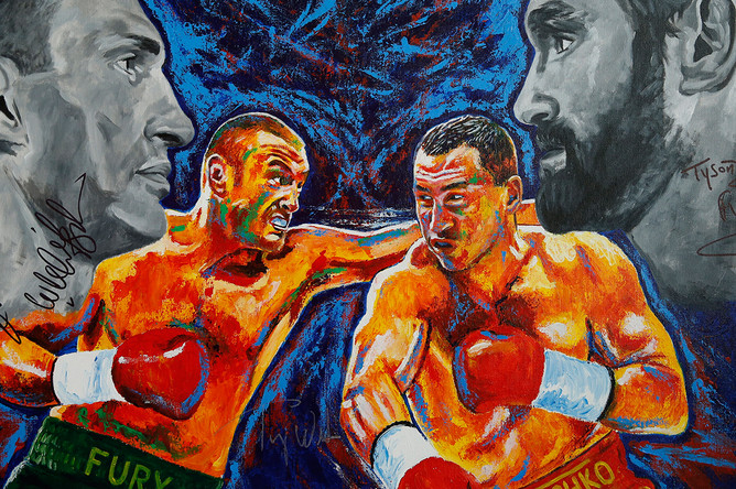 Рисунок с Владимиром Кличко и Тайсоном Фьюри, 2015 год