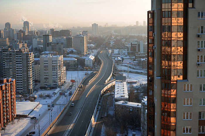 Вид на улицу Московскую в городе Екатеринбурге