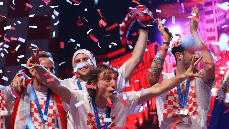 Чествование сборной Хорватии в Загребе