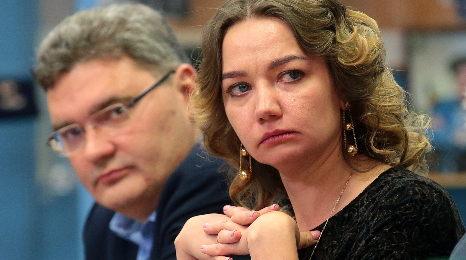 Главный редактор интернет-издания «Газета.Ru» Ольга Алексеева во время встречи Владимира Путина с руководителями российских печатных СМИ и информагентств, 11 января 2018 года