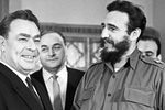 Леонид Брежнев и премьер-министр революционного правительства Республики Куба Фидель Кастро, 1964 год