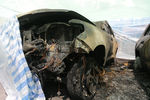 Бронированные автомобили Специальной мониторинговой миссии ОБСЕ на Украине, сгоревшие в ночь на 9 августа