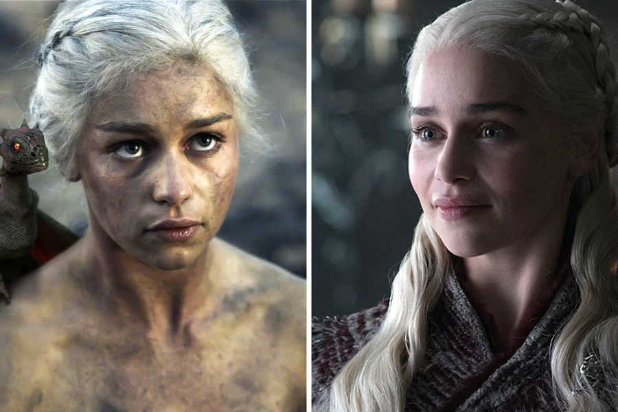 <b>Дейенерис Таргариен &mdash; Эмилия Кларк</b>
<br><br>Дейенерис Таргариен прошла путь от пешки в&nbsp;игре Визериса до&nbsp;могущественной Матери драконов и преданной своему народу королевы. Но, получив всю власть в&nbsp;свои руки, Дейенерис начала сходить с&nbsp;ума. В&nbsp;пятом эпизоде заключительного сезона &laquo;Игры престолов&raquo; она внезапно сожгла дотла целый город с&nbsp;мирными жителями. Тот самый город, которым она мечтала править с&nbsp;первой серии