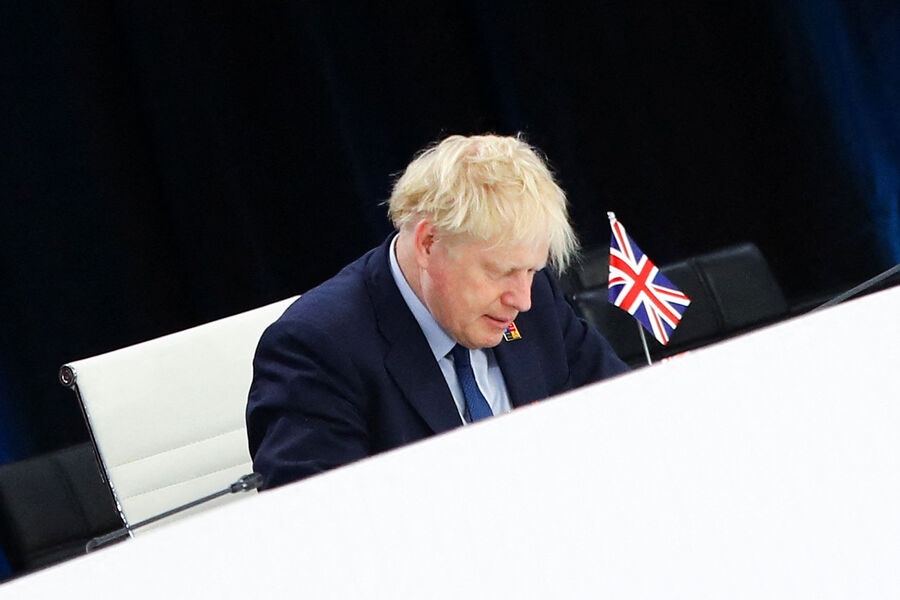 Премьер-министр Великобритании Борис Джонсон на саммите НАТО в Мадриде, июнь 2022 года