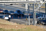 Очередь из автомобилей в сторону Крымского моста