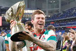 Игрок «Локомотива» Федор Смолов после победы в матче за Суперкубок России по футболу между командами «Зенит» (Санкт-Петербург) и «Локомотив» (Москва), 2019 год