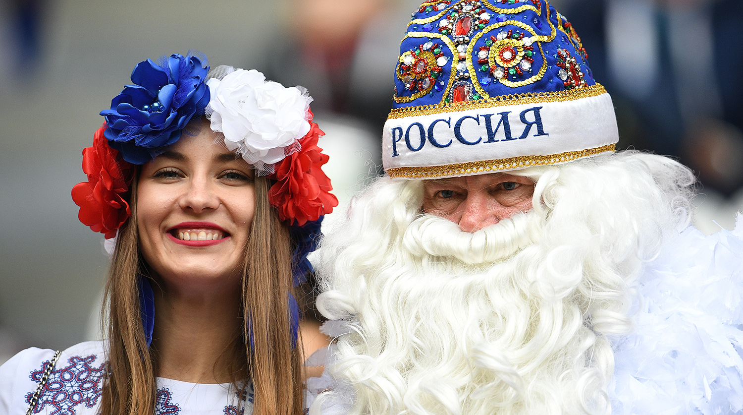Болельщики сборной России перед началом матча Кубка конфедераций — 2017 по футболу между сборными Мексики и России