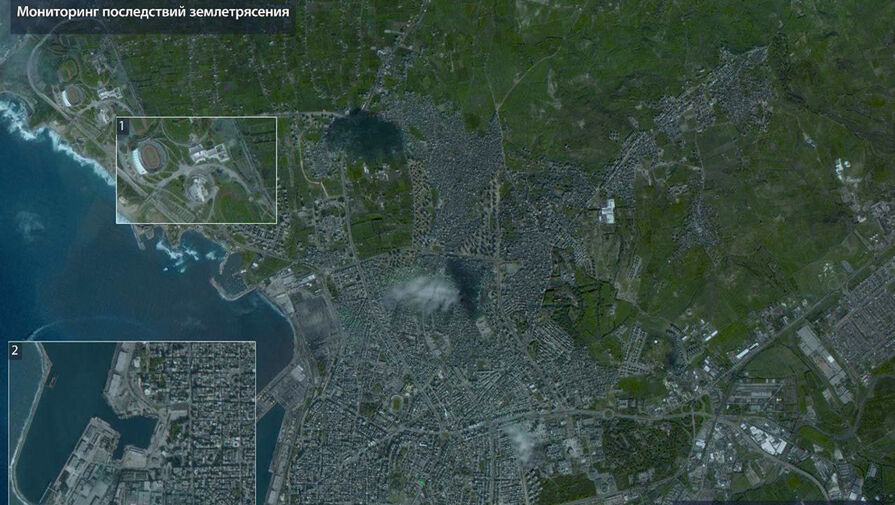 "Роскосмос" опубликовал спутниковый снимок последствий землетрясения у порта Латакии в Сирии