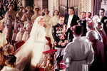 Грейс Келли и князь Монако Ренье III в день свадьбы, 1956 год