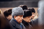 Генеральный секретарь ЦК КПСС Михаил Горбачев на траурной церемонии похорон председателя президиума Верховного Совета СССР Константина Черненко, 1985 год