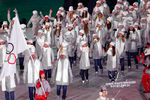 Олимпийские атлеты из России на церемонии открытия XXIII зимних Олимпийских игр в Пхенчхане, 9 февраля 2018 года