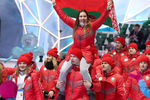 Делегация сборной Белоруссии во время церемонии открытия XXIX Всемирной зимней универсиады в Красноярске, 2 марта 2019 года 