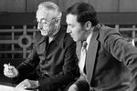 Французский исследователь Жак Ив Кусто и телеведущий Николай Дроздов в передаче «В мире животных», 1977 год