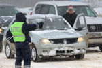 Ситуация на 55-м километре Дмитровского шоссе во время снегопада, 13 февраля 2021 года