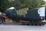 Автоколонна с фрагментами полноразмерного макета космического корабля «Буран» во время транспортировки на трассе в Краснодарском крае, 9 июля 2017 года