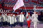 Олимпийские атлеты из России на церемонии открытия XXIII зимних Олимпийских игр в Пхенчхане, 9 февраля 2018 года