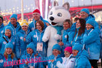 Волонтеры перед церемонией открытия XXIX Всемирной зимней универсиады в Красноярске, 2 марта 2019 года 