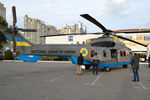Многоцелевой вертолёт ЕС 225 LP, представленный на международной специализированной выставке «Оружие и безопасность - 2019» в Киеве