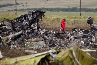Место крушения Boeing на Украине