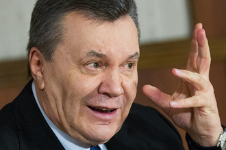 Бывший президент Украины Виктор Янукович во время беседы с журналистами, 22 февраля 2017 года