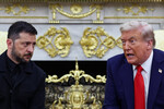 Президент Украины Владимир Зеленский и президент США Дональд Трамп во время встречи в Белом доме, 18 августа 2025 года