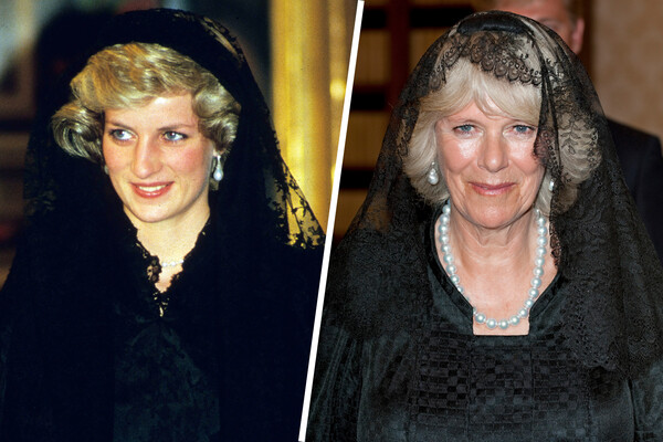 Принцесса Диана в Ватикане (1985 год) и Камилла герцогиня Корнуольская в Ватикане (2009 год)