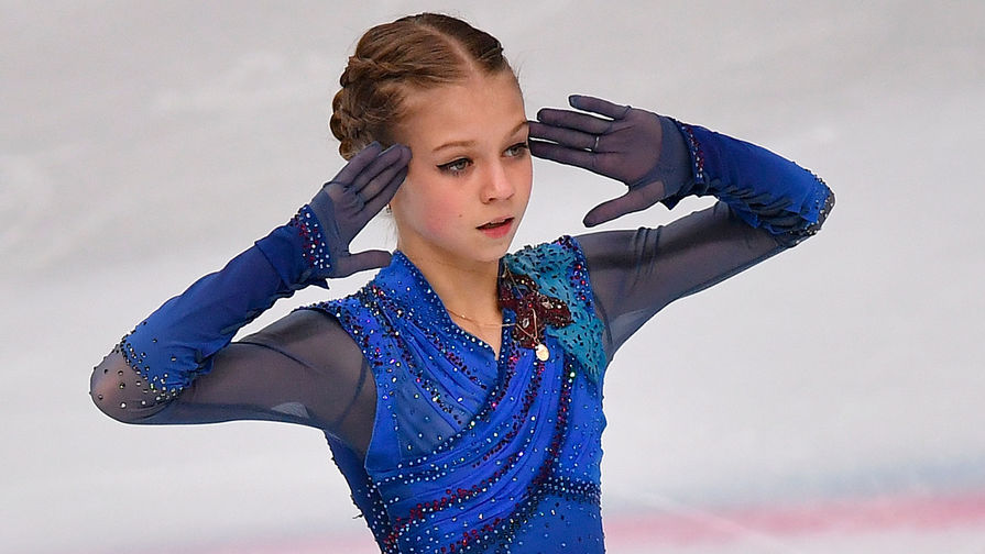Россиянка Александра Трусова, занявшая третье место в соревнованиях женщин