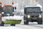 Москва во время снегопада, 13 февраля 2021 года
