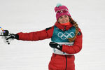 Российская спортсменка Юлия Белорукова после финиша спринта среди женщин на Олимпиаде в Пхенчхане, 13 февраля 2018 года